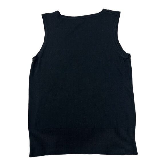 Nue Options Essentials Petites Womens Sz PL Sweater Sleeveless Black Vest VTG - Picture 2 of 6